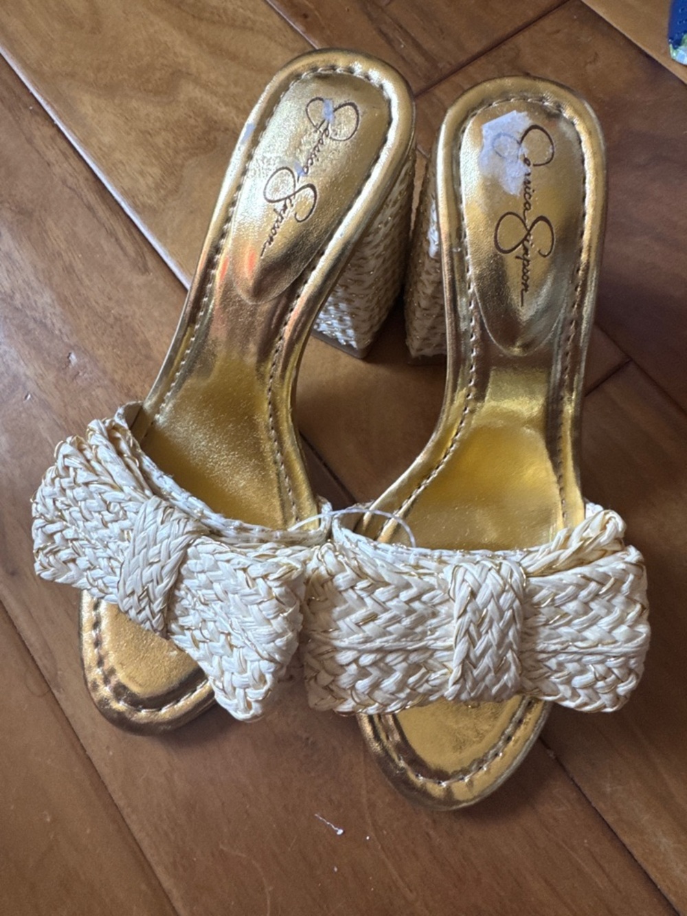 NWT Jessica Simpson Romilda Raffia Sandal In Light Natural Sz 6 - Picture 6 of 10